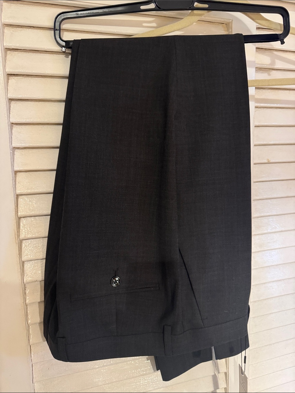 Express Men's Black Dress Pants - Tailored Flat Front